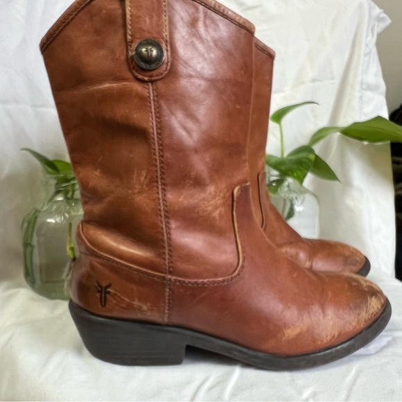 FRYE Melissa Button Rodeo Western Cowboy Leather Boots 13Y Youth Kids Boys Girls - Picture 9 of 14